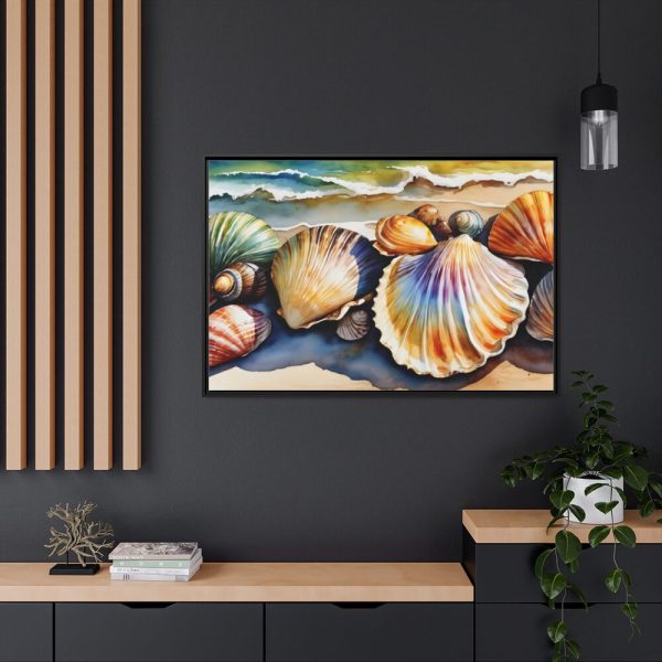 Shells Beach Sea Maritime Framed Canvas