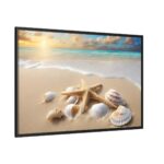 Sandy Beach With Seashells I Framed Canvas