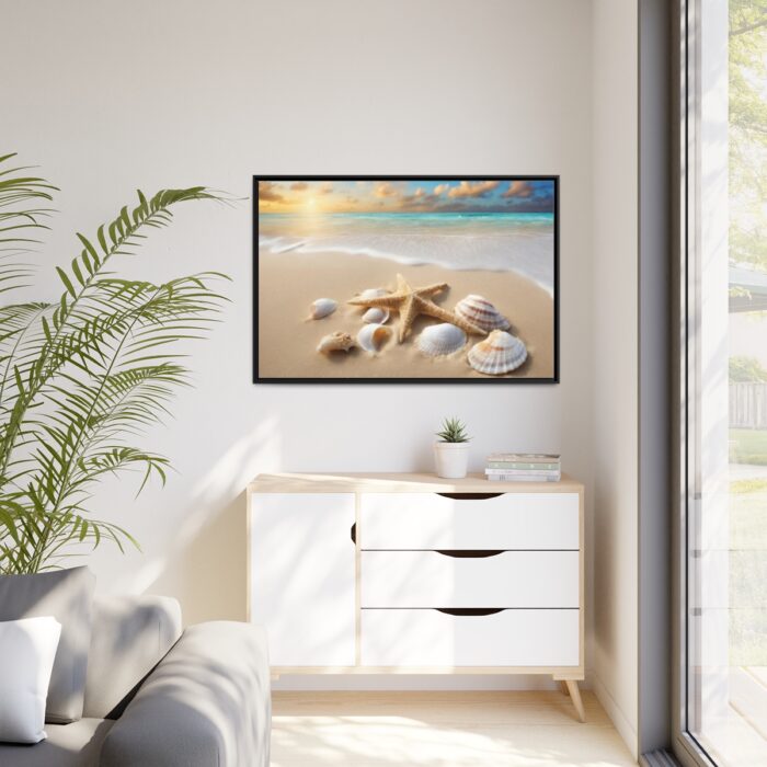 Sandy Beach With Seashells I Framed Canvas - Image 4