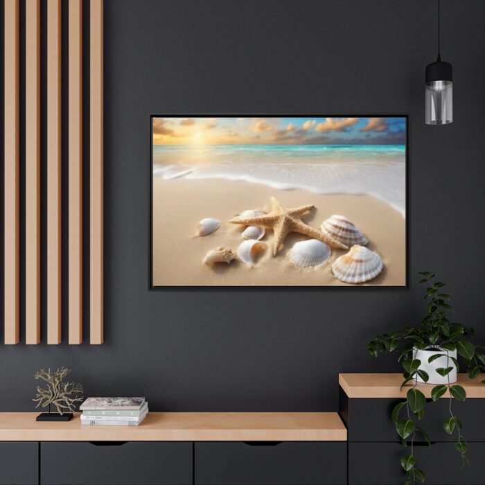 Sandy Beach With Seashells I Framed Canvas - Image 5
