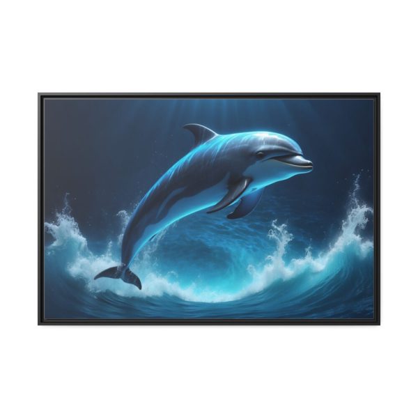 88289-716.jpg Dolphin Jump Framed Canvas