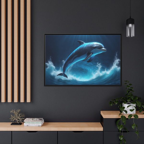 88289-719.jpg Dolphin Jump Framed Canvas