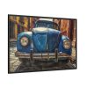 Front of a Rusty, Vintage, Blue Volkswagen Beetle Framed Canvas