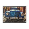 Front of a Rusty, Vintage, Blue Volkswagen Beetle Framed Canvas