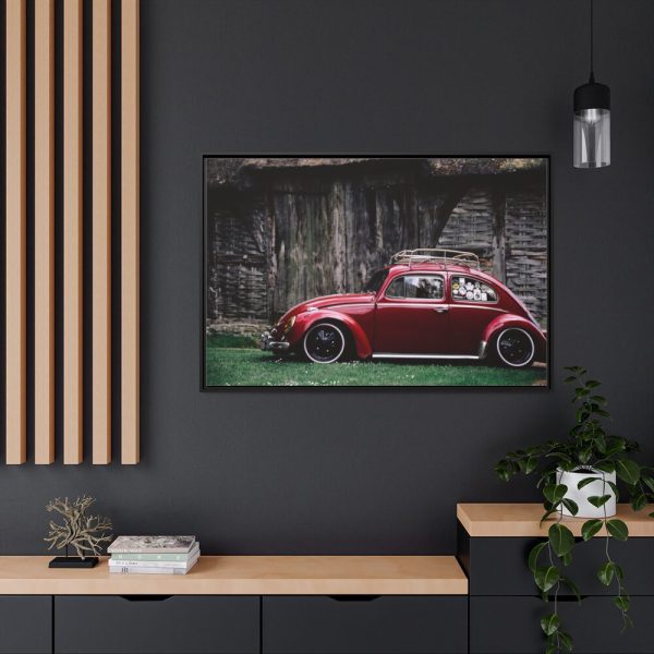 88289-89.jpg Red Old Beetle Car Framed Canvas