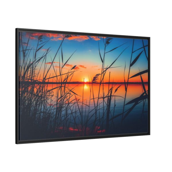 Scenic View Of The Lake Framed Canvas