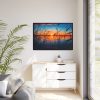 Scenic View Of The Lake Framed Canvas