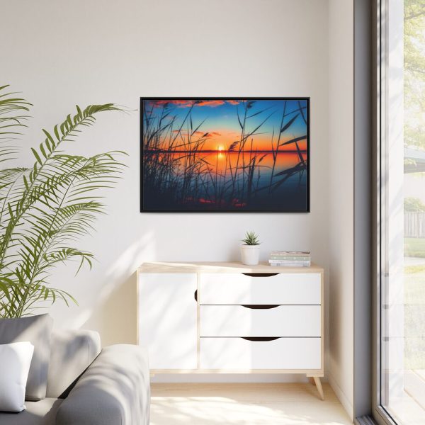 Scenic View Of The Lake Framed Canvas