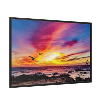 Pink Sky Sunset Framed Canvas