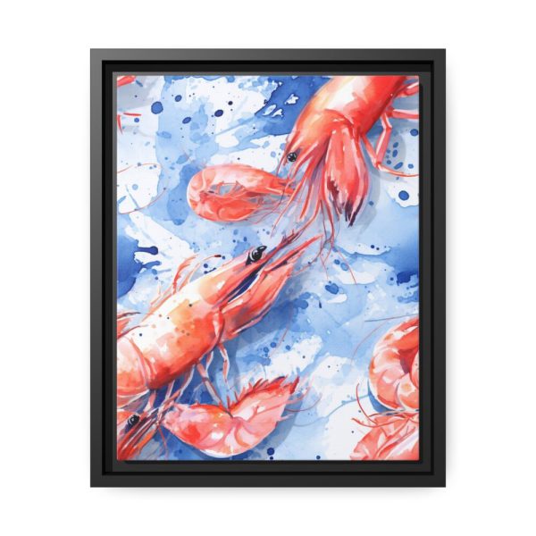 Seamless Lobster Nautical Framed Canvas