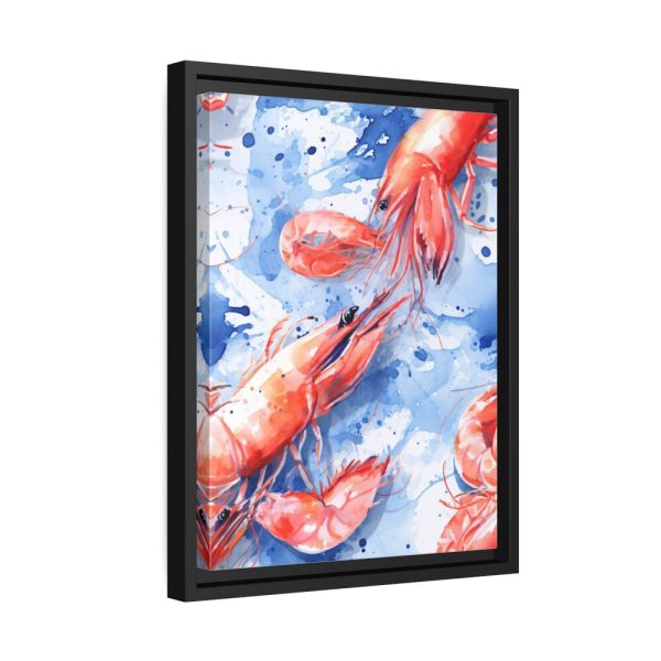 Seamless Lobster Nautical Framed Canvas