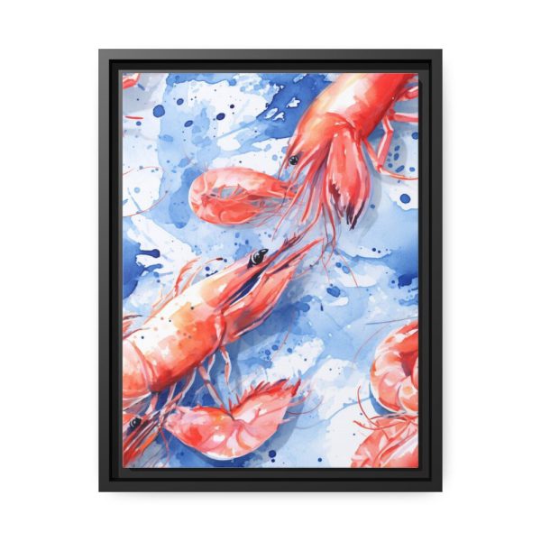 Seamless Lobster Nautical Framed Canvas