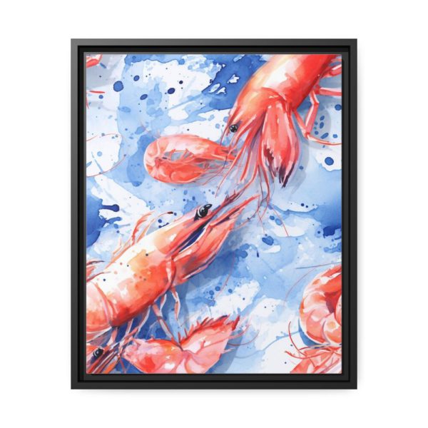 Seamless Lobster Nautical Framed Canvas