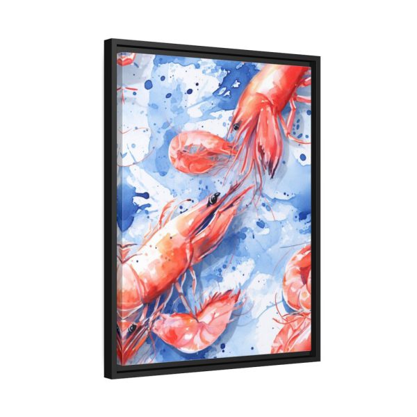 Seamless Lobster Nautical Framed Canvas