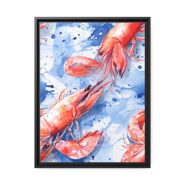 Seamless Lobster Nautical Framed Canvas