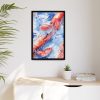 Seamless Lobster Nautical Framed Canvas