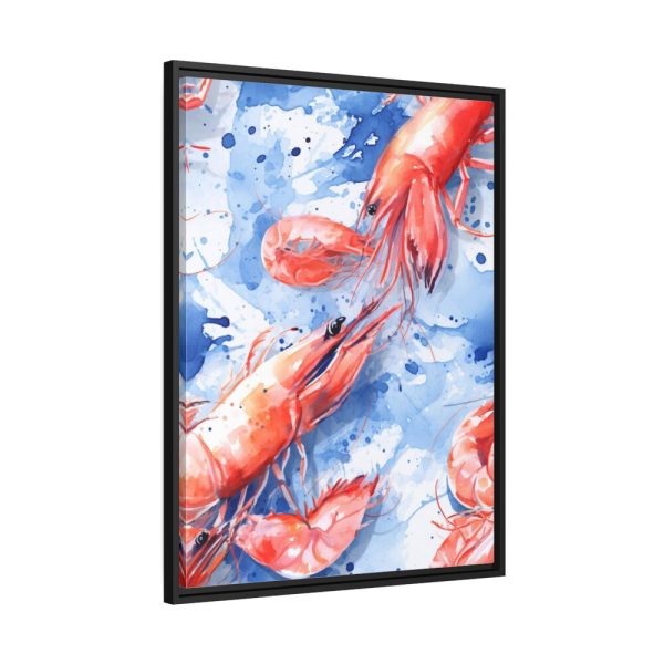 Seamless Lobster Nautical Framed Canvas