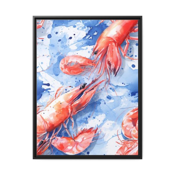 Seamless Lobster Nautical Framed Canvas