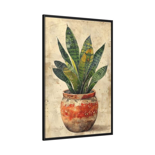 88299-100.jpg Snake Plant In Pot Art Framed Canvas