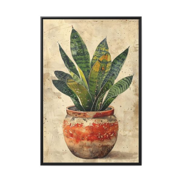 88299-101.jpg Snake Plant In Pot Art Framed Canvas