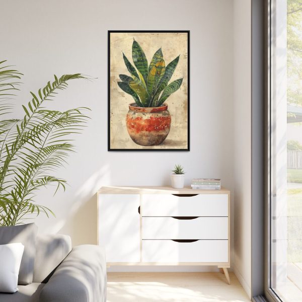 88299-103.jpg Snake Plant In Pot Art Framed Canvas