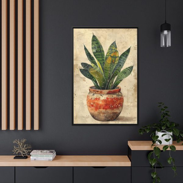 88299-104.jpg Snake Plant In Pot Art Framed Canvas