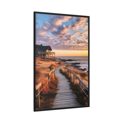 House At The Beach Framed Canvas