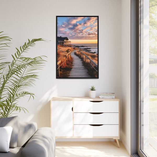 House At The Beach Framed Canvas
