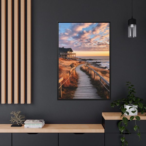 House At The Beach Framed Canvas