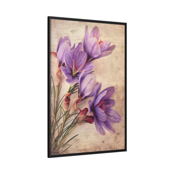 88299-130.jpg Saffron Flower Grunge Framed Canvas