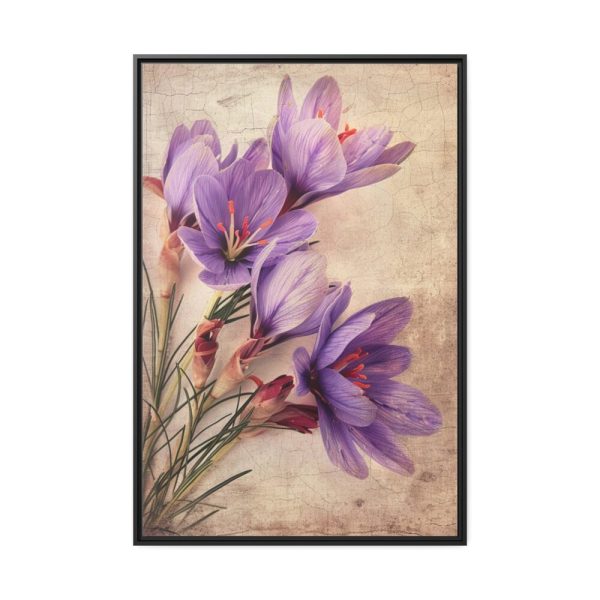 88299-131.jpg Saffron Flower Grunge Framed Canvas