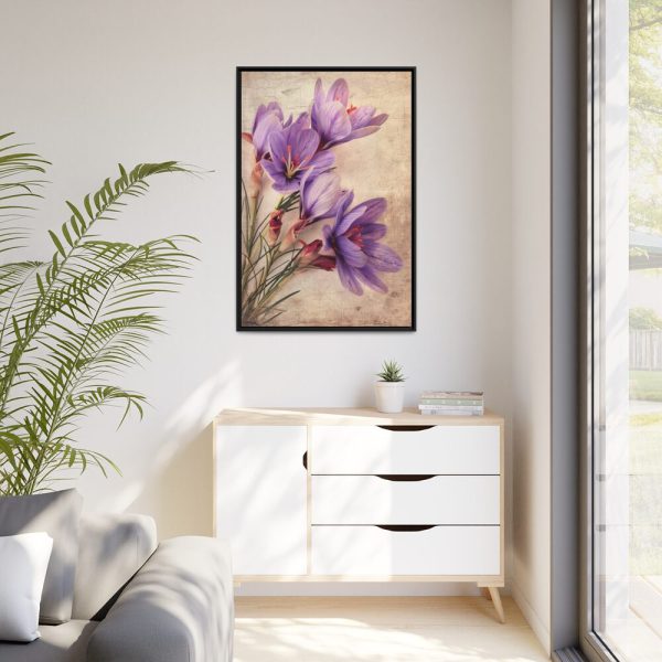 88299-133.jpg Saffron Flower Grunge Framed Canvas