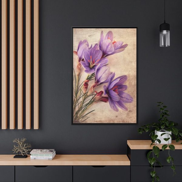 88299-134.jpg Saffron Flower Grunge Framed Canvas