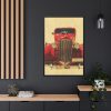 88299-14.jpg Car Vintage Red Framed Canvas