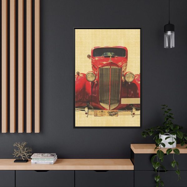 88299-14.jpg Car Vintage Red Framed Canvas