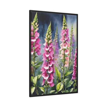 Foxglove Wildflowers Framed Canvas