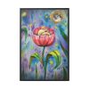 Tulip Flower and Mouse at Night Framed Canvas
