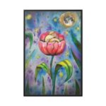 Tulip Flower and Mouse at Night Framed Canvas - Image 2