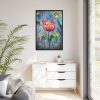 Tulip Flower and Mouse at Night Framed Canvas