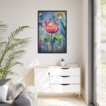 Tulip Flower and Mouse at Night Framed Canvas - Image 4