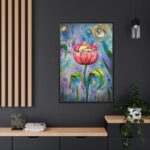 Tulip Flower and Mouse at Night Framed Canvas - Image 5