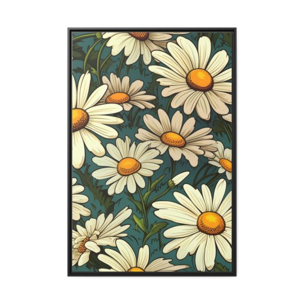 88299-161.jpg Seamless Daisy Flower Pattern Framed Canvas