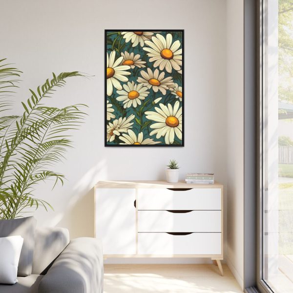 88299-163.jpg Seamless Daisy Flower Pattern Framed Canvas