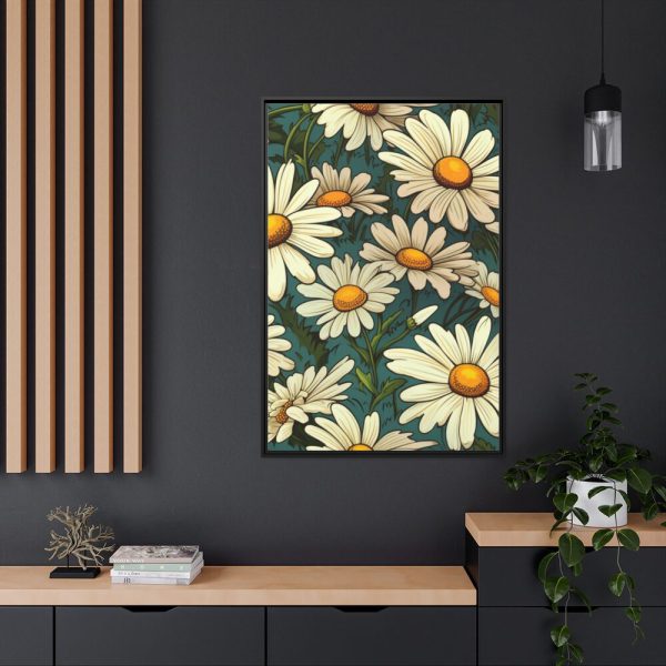 88299-164.jpg Seamless Daisy Flower Pattern Framed Canvas