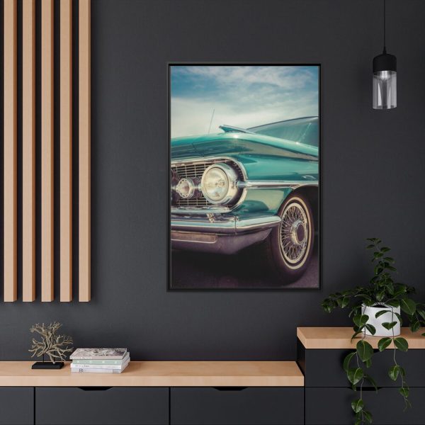Close Up of a Vintage Car Framed Canvas