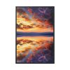 Water Reflection Sunset Framed Canvas