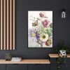 Bouquet of Flowers With a Butterfly Framed Canvas