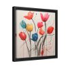 Colorful Abstract Tulips Art Framed Canvas