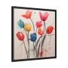 Colorful Abstract Tulips Art Framed Canvas