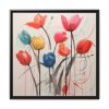 Colorful Abstract Tulips Art Framed Canvas